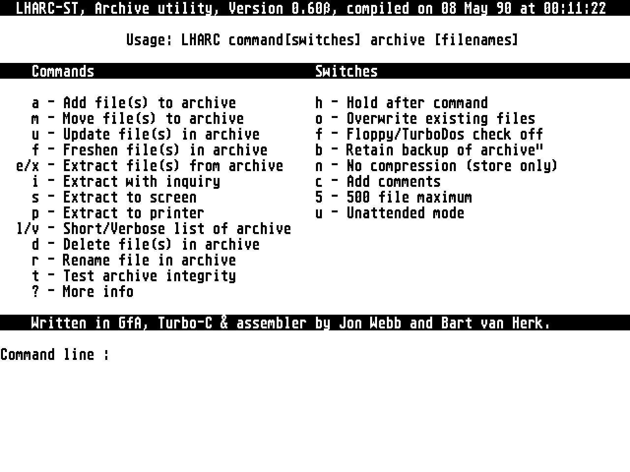 LHarc-ST — screenshot 1